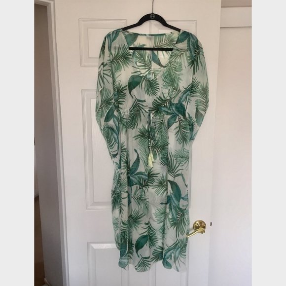 Tropical Beach Sheer Long Cover Up - Picture 3 of 5